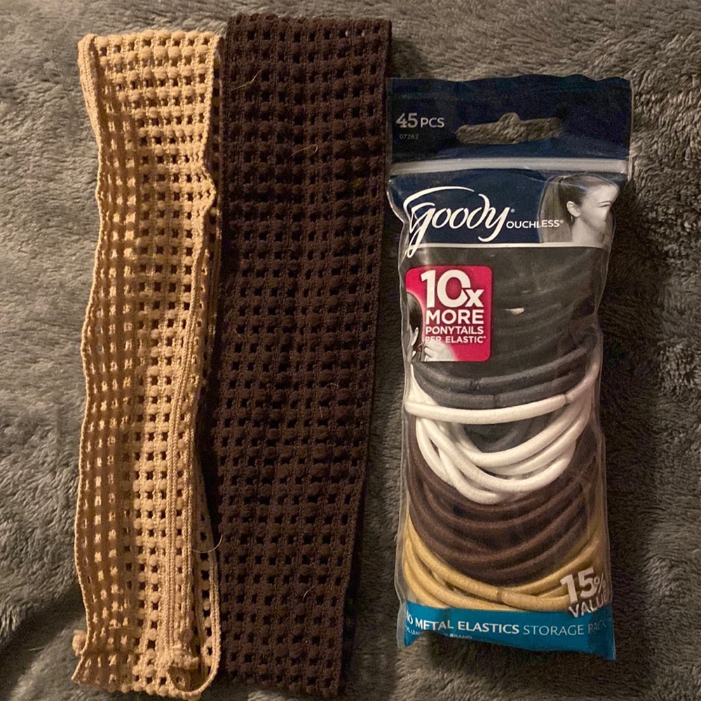 45 Ouchless Ponytail Elastics with 2 Elastic Headbands
